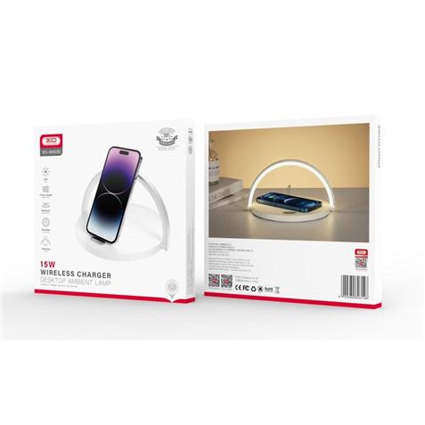 Lampe XO avec variateur et chargement sans fil - 15W - Réglage 4 positions - Couleur Blanc