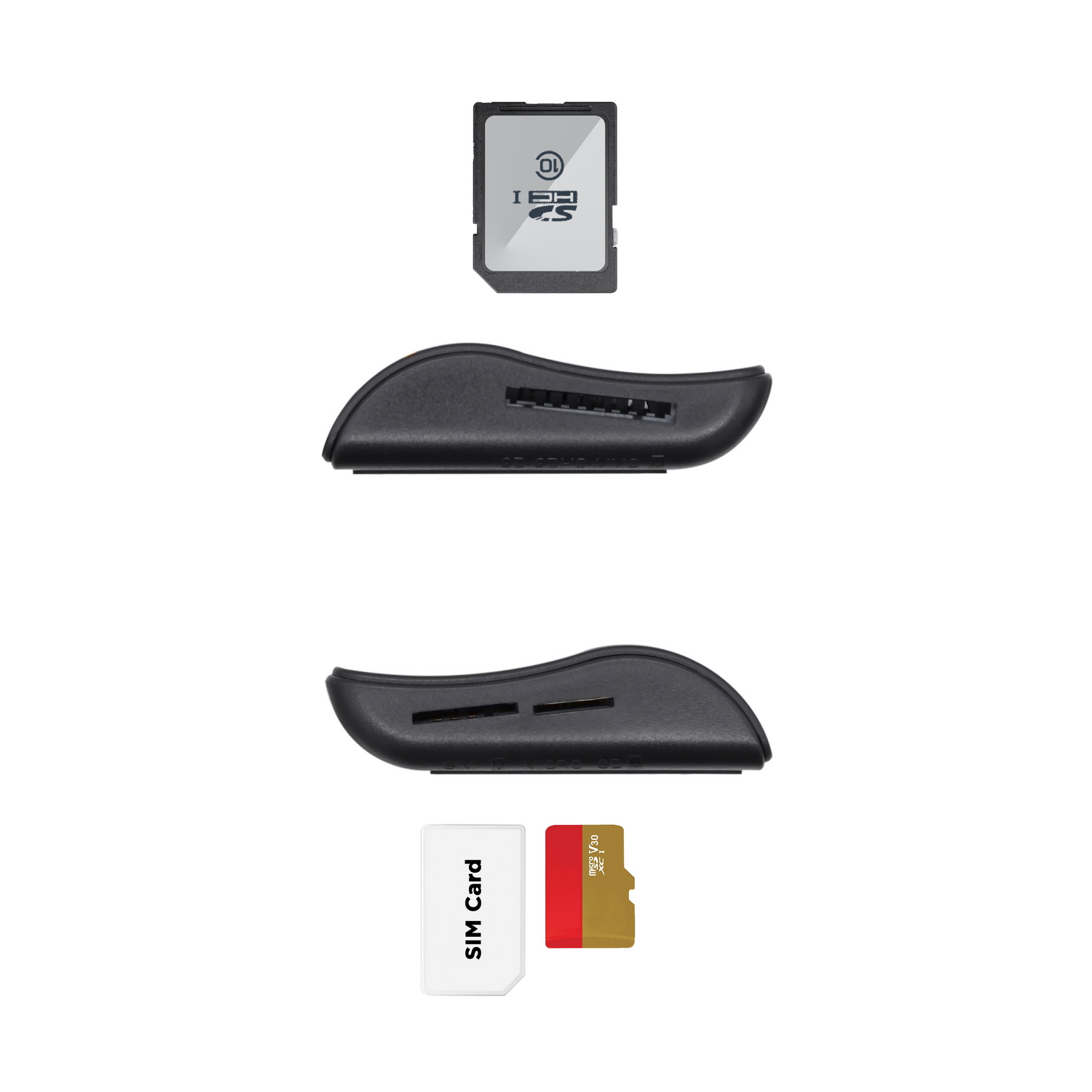 Lecteur de carte à puce Aisens DNI avec lecteur de carte SIM - SD - Micro SD - MMC - RS-MMC - MMC Micro - Couleur Noir