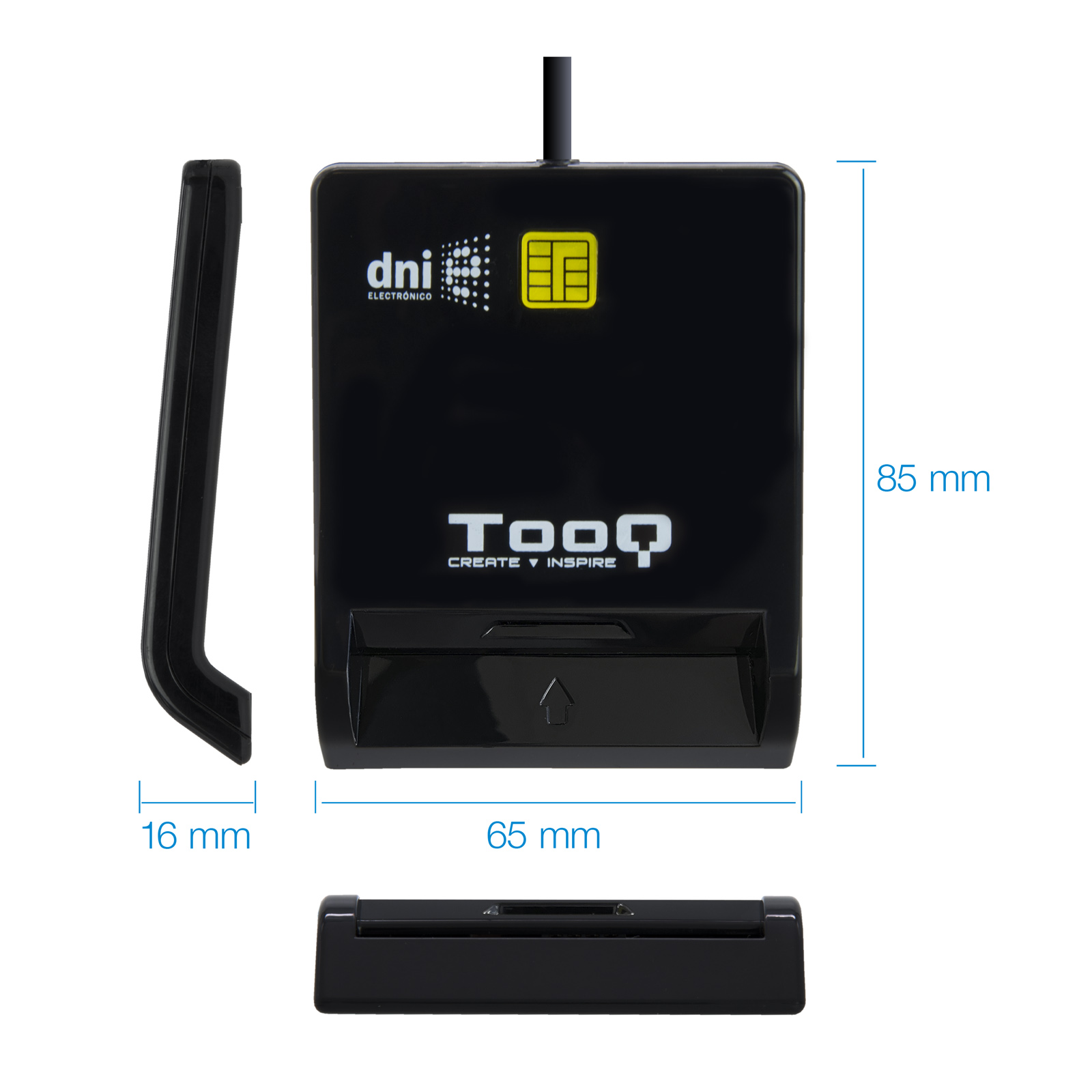 Lecteur de carte à puce Tooq DNIe SIM USB-C - Couleur noire