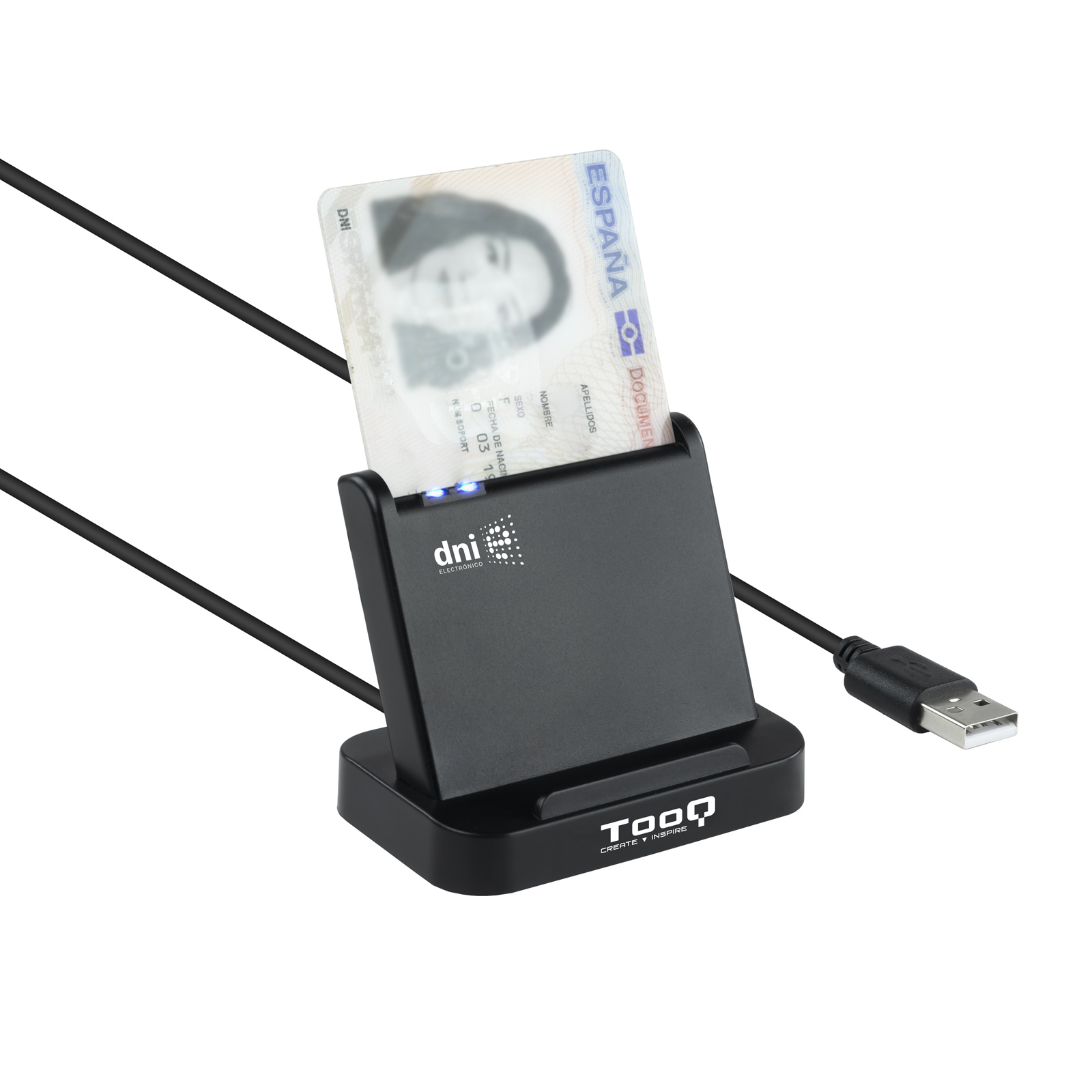 Lecteur de carte à puce Tooq DNIe VISION USB 2.0 - Couleur Noir