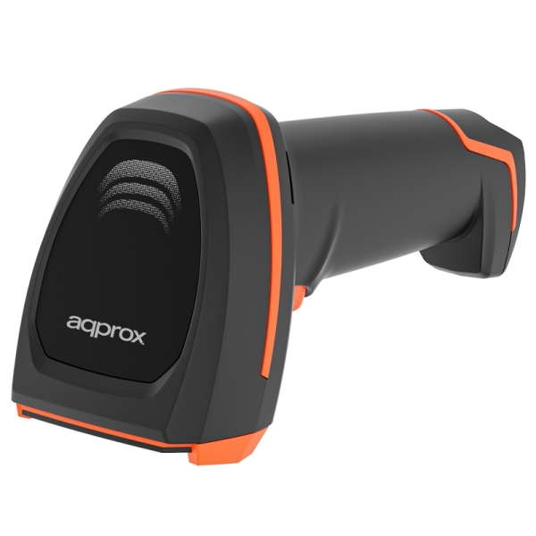 Lecteur de codes-barres USB 1D/2D environ - Indicateur LED, bip et vibration - Vitesse de numérisation 60 ips - Déclencheur manuel ou automatique - Couleur noir/orange