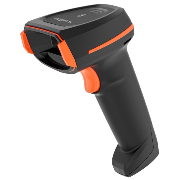 Lecteur de codes-barres USB 1D/2D environ - Indicateur LED, bip et vibration - Vitesse de numérisation 60 ips - Déclencheur manuel ou automatique - Couleur noir/orange