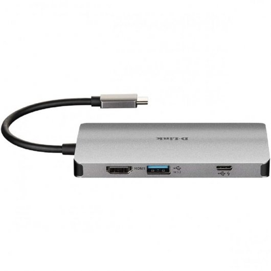 Lecteur SD Hub USB-C 8-en-1 D-Link, MicroSD, HDMI 4K, USB-C, RJ45, 3x USB 3.0