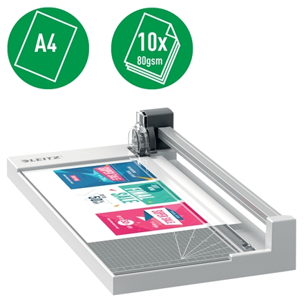 Cisaille à papier Leitz Precision Home Office A4 - Coupe jusqu'à 10 feuilles - Format A4 - Lame de dérivation