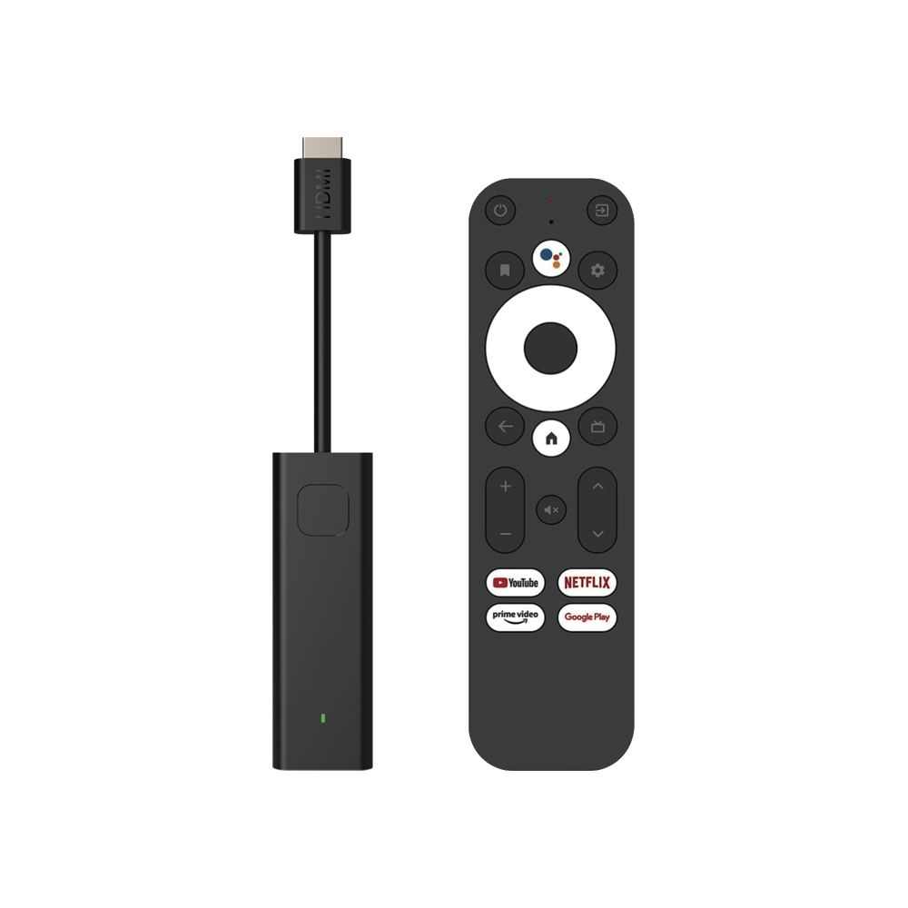 Leotec Dongle GC216 Android TV Box Récepteur WiFi 4K Quad Core 2 Go 16 Go - Certification Google et Netflix - Bluetooth, HDMI - Télécommande