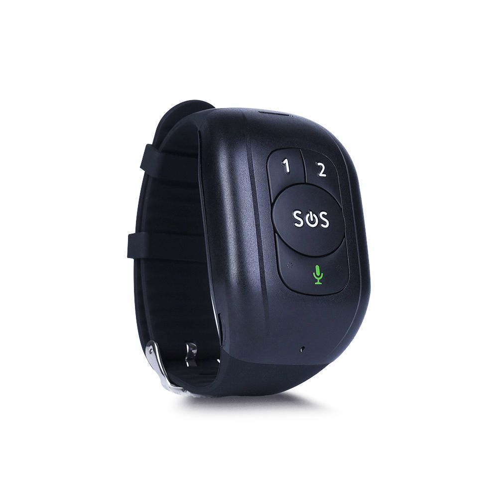 Leotec Senior Smart Band 4G - Géolocalise en temps réel - Localisation via les réseaux WiFi et LBS - Moniteur de fréquence cardiaque, podomètre, tensiomètre etc ... - Couleur noire