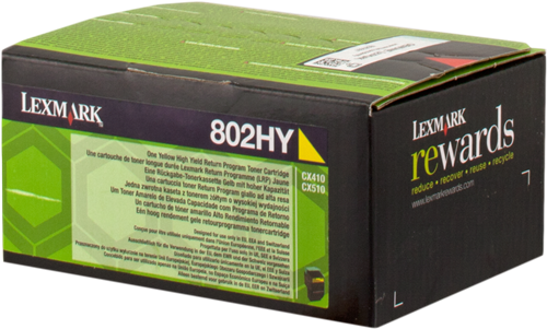 Lexmark toner 80C2HY0 (802HY) jaune