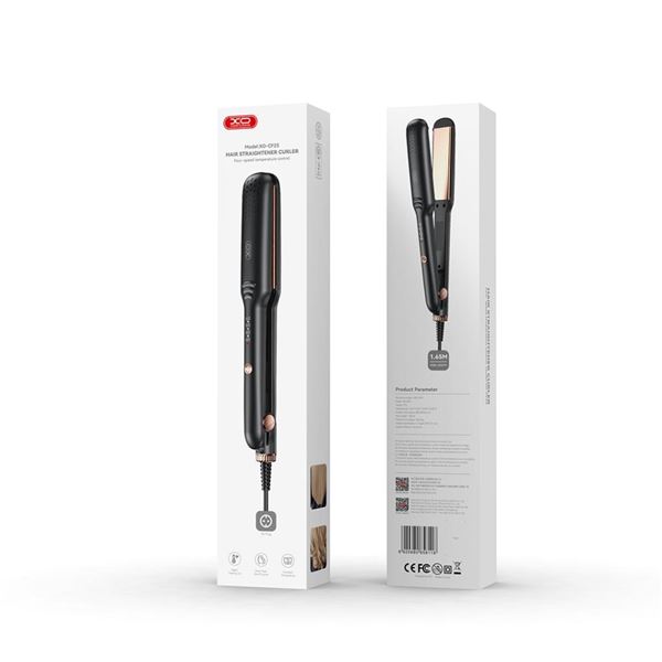 Lisseur à cheveux XO - Puissance 60W - 4 niveaux de température jusqu'à 230°C - Chauffe ultra rapide - Couleur noire