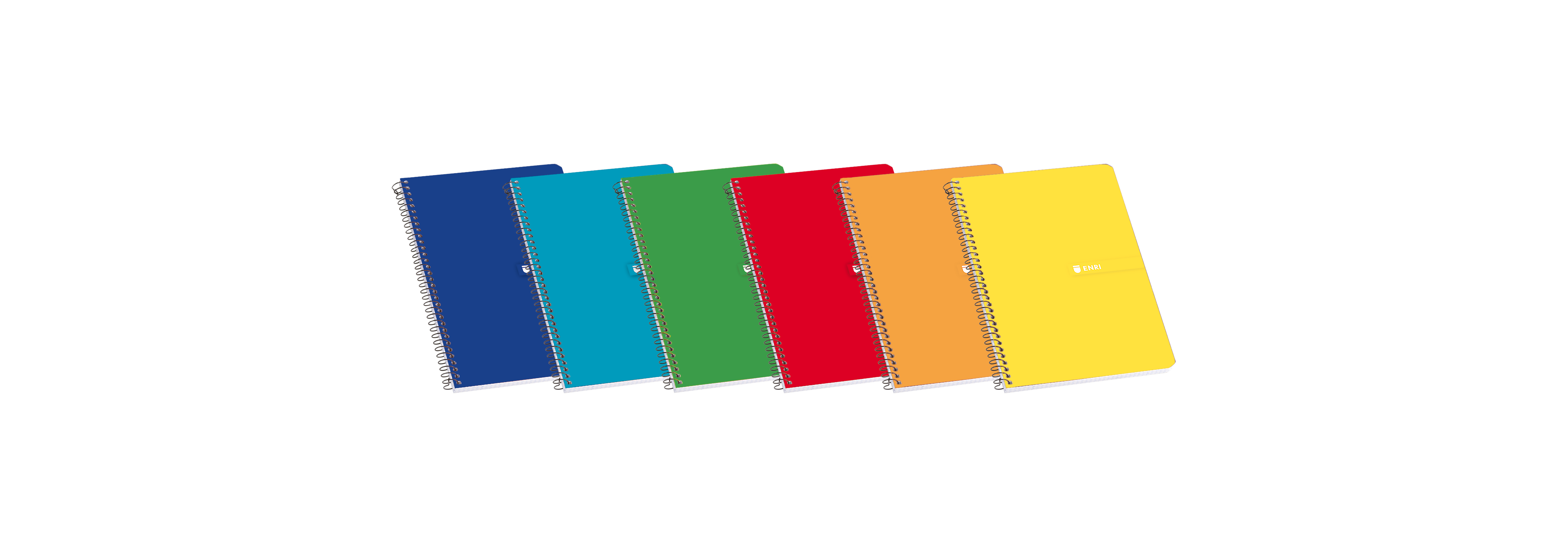 LOT de 10 Cahier à spirale Enri Couverture souple 16º 4x4 80 feuilles - Format compact - Papier de haute qualité - Idéal pour prendre des notes et des notes - Couleurs assorties