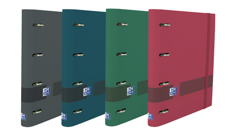 LOT de 10 Classeur européen Oxford & You A4+ - Couverture extra rigide - Dos 45 mm - Anneaux 4Dx35 mm - Recharge 5x5 - Tableau d'écriture et d'effacement - Règle avec index amovibles