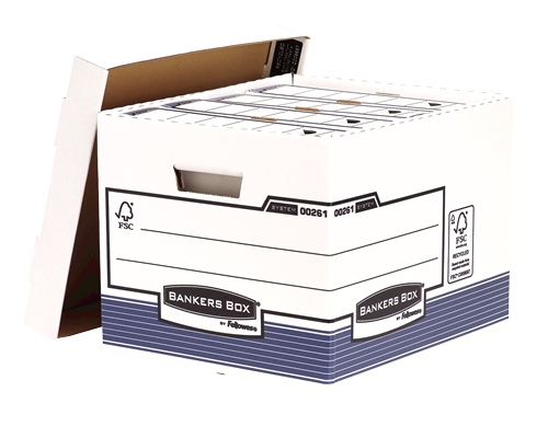 LOT de 10 Conteneur de fichiers Fellowes Bankers Box - Fastfold Self Assembly - Carton recyclé certifié FSC