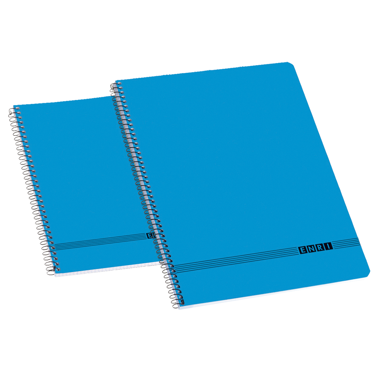 LOT de 10 Enri Office Fº Cahier à Spirale à Couverture Souple 4x4 - Taille Fº - Couverture Souple - Cahier à Spirale - Grille 4x4 - Couleur Bleue