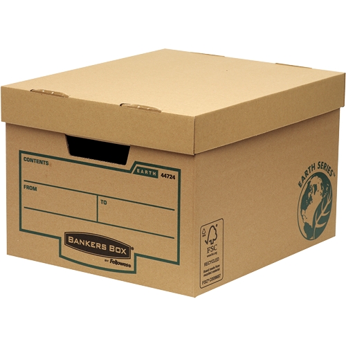 LOT de 10 Fellowes Bankers Box Earth File Container - Assemblage manuel - Carton recyclé certifié FSC - Couleur Marron