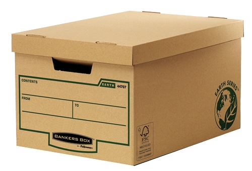 LOT de 10 Fellowes Bankers Box Earth Maxi File Container - Assemblage manuel - Carton recyclé certifié FSC - Couleur Marron