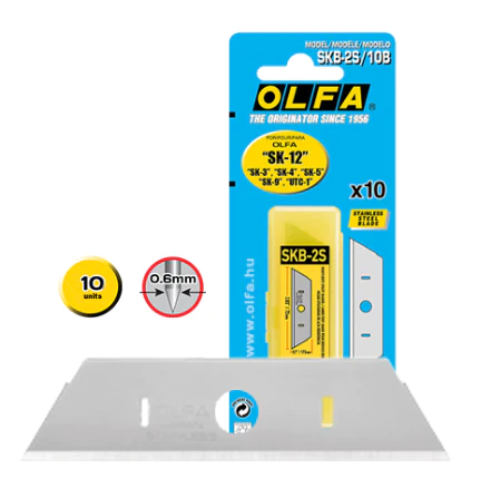 Lot de 10 lames de rechange Olfa pour fraises Olfa SK-12, SK-4, SK-5, SK-9 et UTC-1 - Acier inoxydable