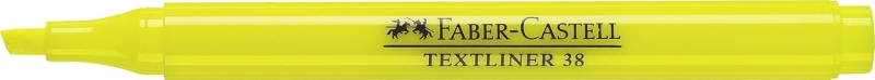LOT de 10 Marqueur fluorescent Faber-Castell Textliner 38 - Corps fin - Pointe biseautée - Lignes épaisses et fines - Encre à base d'eau - Jaune