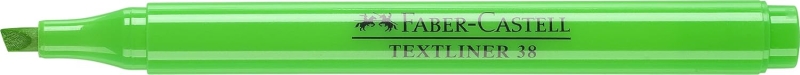 LOT de 10 Marqueur fluorescent Faber-Castell Textliner 38 - Corps fin - Pointe biseautée - Lignes épaisses et fines - Encre à base d'eau - Vert