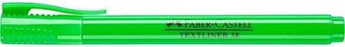 LOT de 10 Marqueur fluorescent Faber-Castell Textliner 38 - Corps fin - Pointe biseautée - Lignes épaisses et fines - Encre à base d'eau - Vert