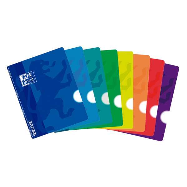 LOT de 10 Oxford School Cahier agrafé Openflex A4 - Couverture plastique robuste - 48 feuilles lisses - Format A4 - Couleurs assorties