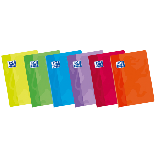 LOT de 10 Oxford School Classic A5+ Carnet agrafé - Couverture souple - 1 ligne avec marge - 48 feuilles - Couleurs assorties