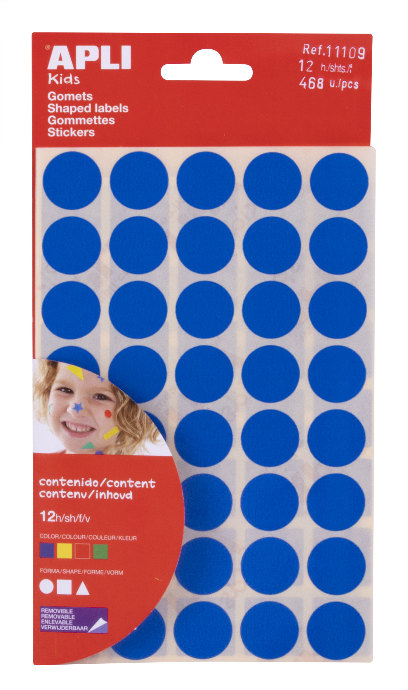 LOT de 10 Sachet Apli de Gomets Adhésifs Permanents - 468 Gomets Assortis - Idéal pour Développer les Compétences et la Psychomotricité Fine