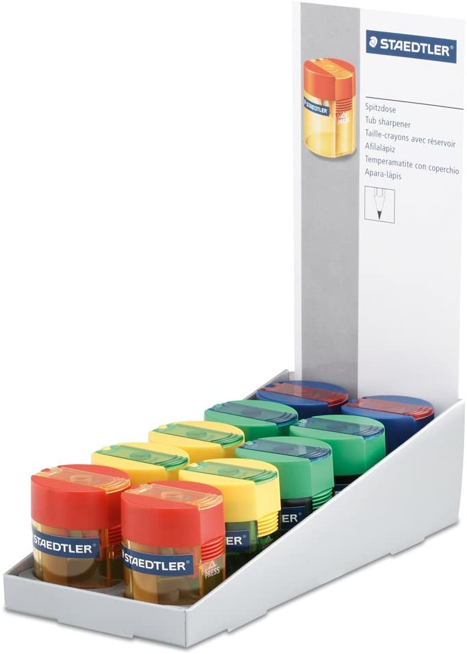 LOT de 10 Staedtler 10 taille-crayons avec dépôt