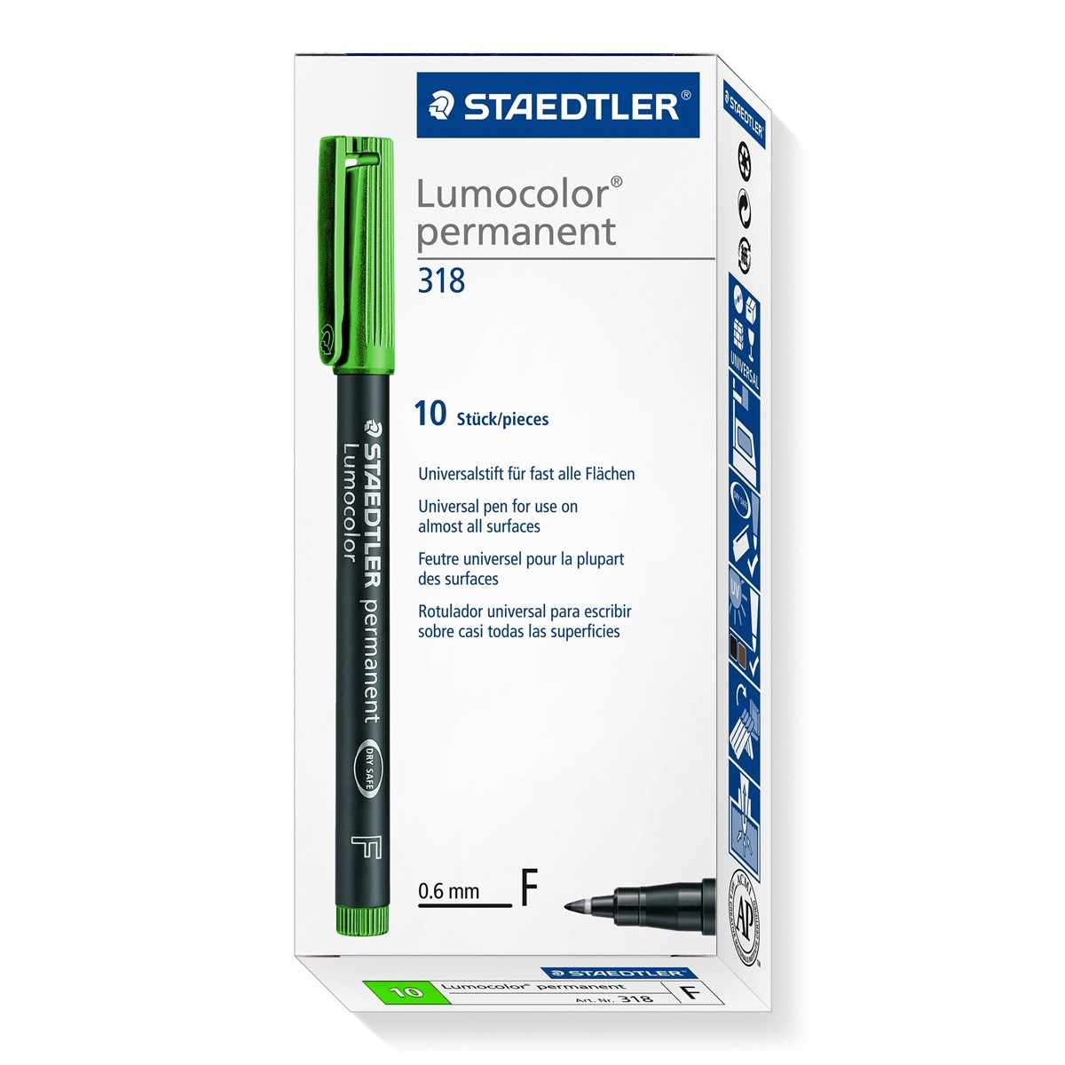 LOT de 10 Staedtler Lumocolor Permanent