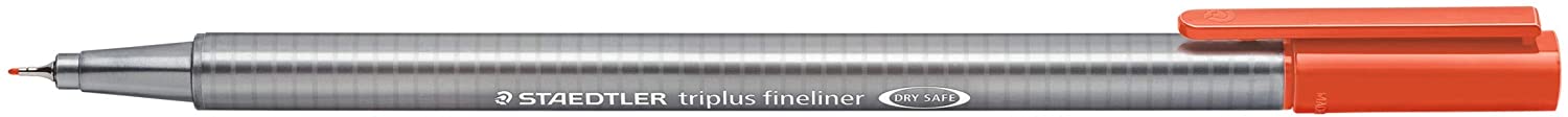 LOT de 10 Staedtler Triplus Fineliner 334 Stylo Fineliner - Ligne 0,3 mm - Encre à base d'eau - Couleur rouge écarlate