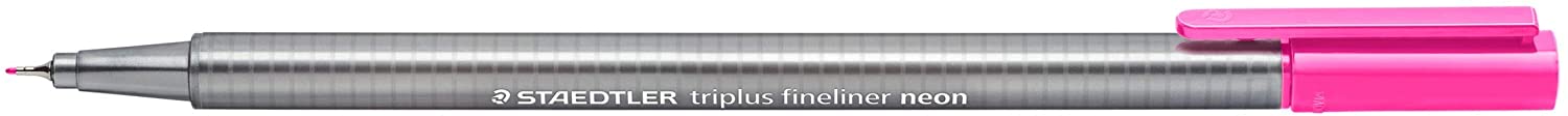 LOT de 10 Staedtler Triplus Fineliner 334 Stylo Fineliner - Ligne 0,3 mm - Encre à base d'eau - Couleur rose fluo