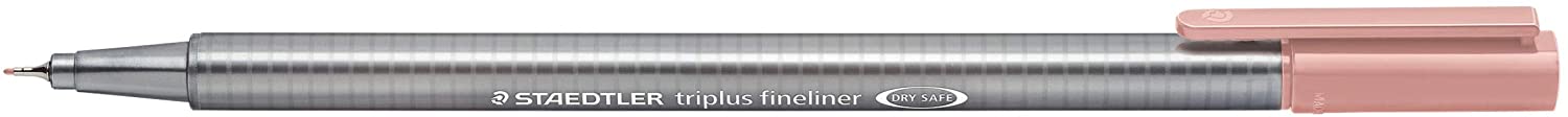 LOT de 10 Staedtler Triplus Fineliner 334 Stylo Fineliner - Ligne 0,3 mm - Encre à base d'eau - Couleur rose antique