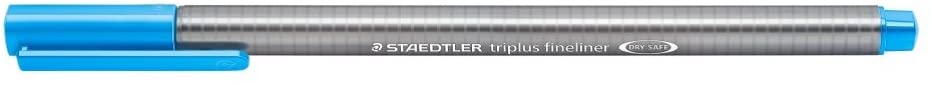 LOT de 10 Staedtler Triplus Fineliner 334 Stylo Fineliner - Ligne 0,3 mm - Encre à base d'eau - Couleur bleu clair