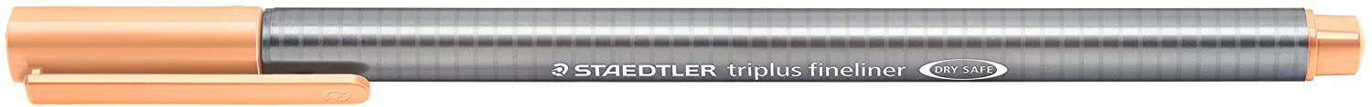 LOT de 10 Staedtler Triplus Fineliner 334 Stylo Fineliner - Ligne 0,3 mm - Encre à base d'eau - Couleur orange clair