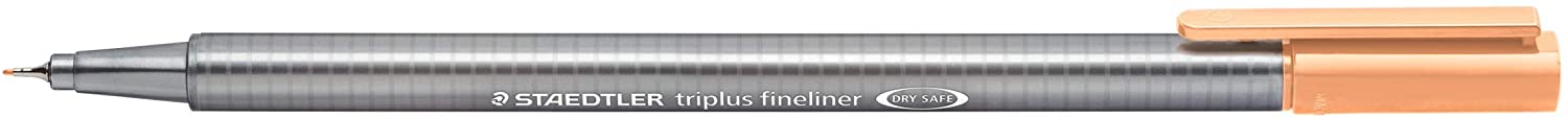 LOT de 10 Staedtler Triplus Fineliner 334 Stylo Fineliner - Ligne 0,3 mm - Encre à base d'eau - Couleur orange clair