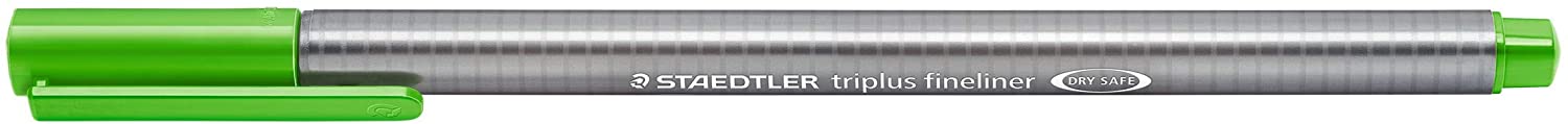 LOT de 10 Staedtler Triplus Fineliner 334 Stylo Fineliner - Ligne 0,3 mm - Encre à Base d'Eau - Couleur Vert Clair