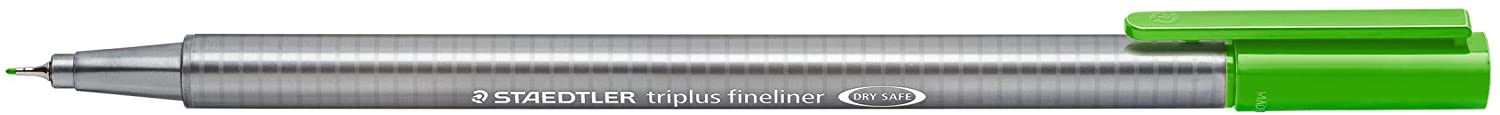 LOT de 10 Staedtler Triplus Fineliner 334 Stylo Fineliner - Ligne 0,3 mm - Encre à Base d'Eau - Couleur Vert Clair