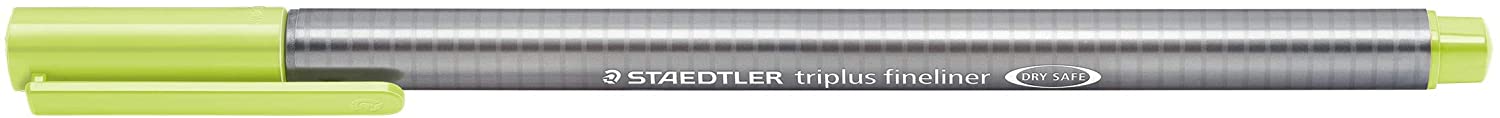 LOT de 10 Staedtler Triplus Fineliner 334 Stylo Fineliner - Ligne 0,3 mm - Encre à base d'eau - Couleur vert citron