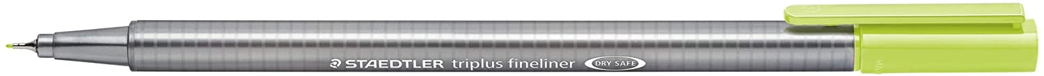 LOT de 10 Staedtler Triplus Fineliner 334 Stylo Fineliner - Ligne 0,3 mm - Encre à base d'eau - Couleur vert citron