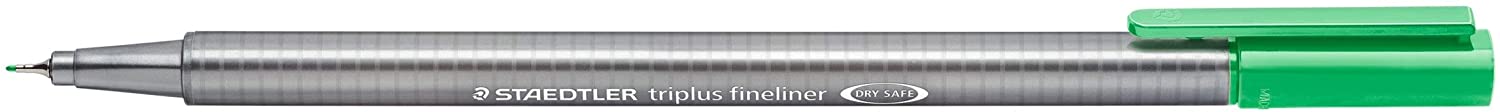 LOT de 10 Staedtler Triplus Fineliner 334 Stylo Fineliner - Ligne 0,3 mm - Encre à base d'eau - Couleur vert pâle