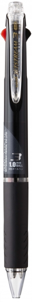 LOT de 10 Stylo multiple Uni-ball JetStream SXE3-400-10 - Pointe sphérique 1 mm - Encre résistante à l'eau et à la lumière - Séchage instantané - Idéal pour gauchers - Couleur noire