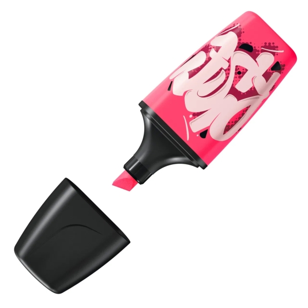 LOT de 10 Surligneur fluorescent Stabilo Boss Mini by Snooze One Mini - Taille de trait 2-5 mm - Encre à base d'eau - Anti-dessèchement - Rose