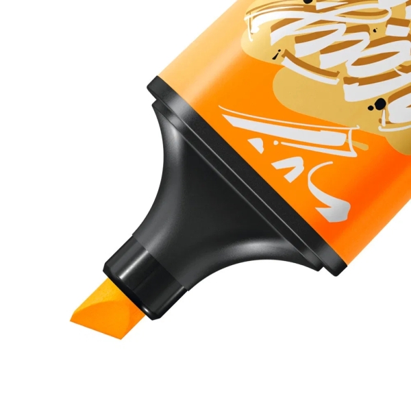 LOT de 10 Surligneur fluorescent Stabilo Boss Mini by Snooze One Mini - Trait entre 2 et 5 mm - Encre à base d'eau - Anti-dessèchement - Orange