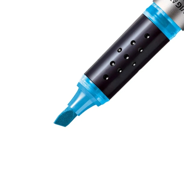 LOT de 10 Surligneur fluorescent Stabilo Navigator - Zone de préhension - Design fin - Clip de transport pratique - Taille de trait 2-5 mm - Bleu