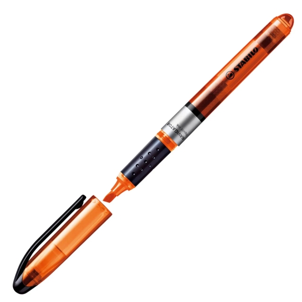 LOT de 10 Surligneur fluorescent Stabilo Navigator - Zone de préhension - Design fin - Clip de transport pratique - Taille de trait 2-5 mm - Orange
