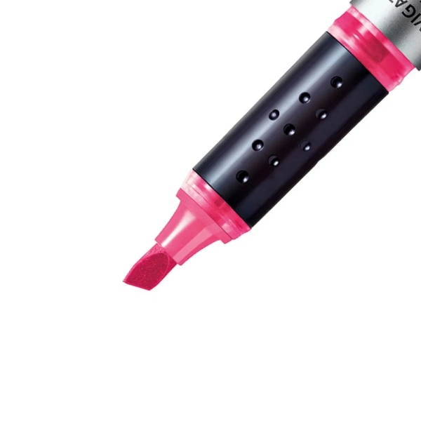 LOT de 10 Surligneur fluorescent Stabilo Navigator - Zone de préhension - Design fin - Clip de transport pratique - Taille de trait 2-5 mm - Rose
