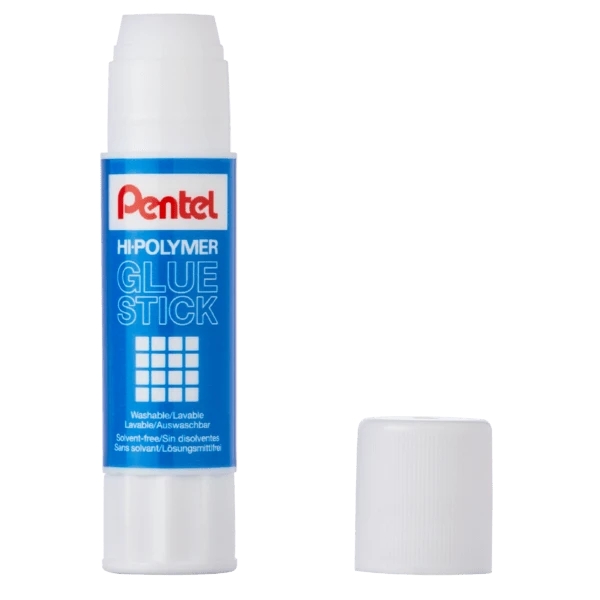 LOT de 12 Bâton de colle Pentel Hi-Polymer 25 gr - Application facile - Idéal pour le bureau, la maison et l'école - Transparent