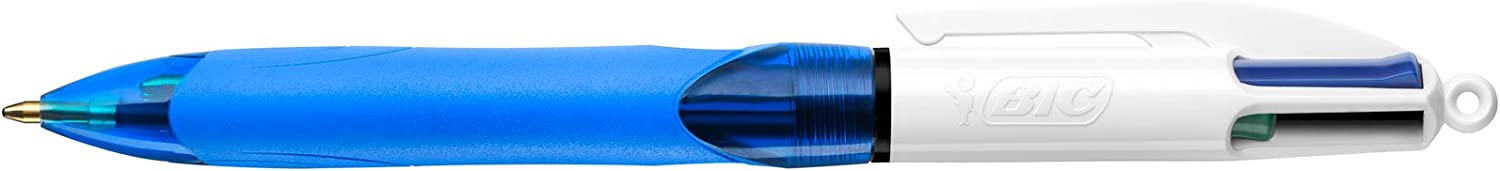 Lot de 12 Bic 4 Colours Grip - Bleu