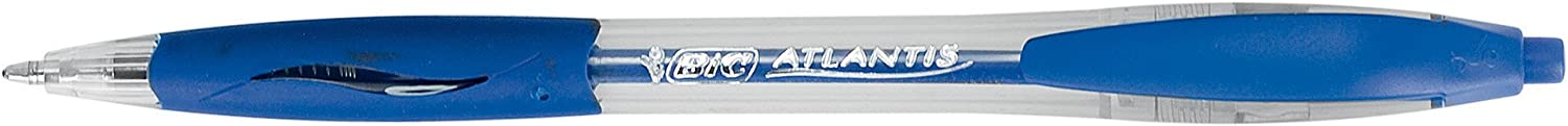 Lot de 12 stylos Bic Atlantis 1mm Bleu