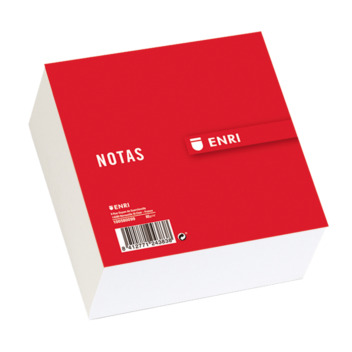 LOT de 12 Bloc-notes collé lisse rouge Enri – Facile à déchirer et à coller