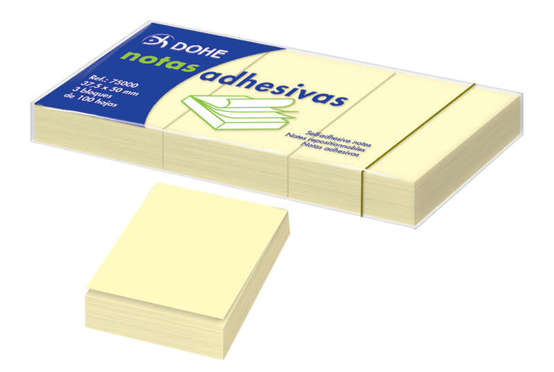 LOT de 12 Blocs-notes repositionnables Dohe - 100 feuilles - Papier 75gr - Idéal pour le bureau et l'école