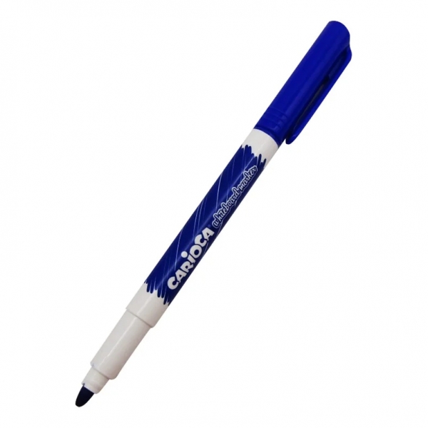 LOT de 12 Clip marqueur pour tableau blanc Carioca - Capuchon avec clip - S'efface facilement - Sèche rapidement - Pointe Ø 4,5 mm - Couleur Bleu